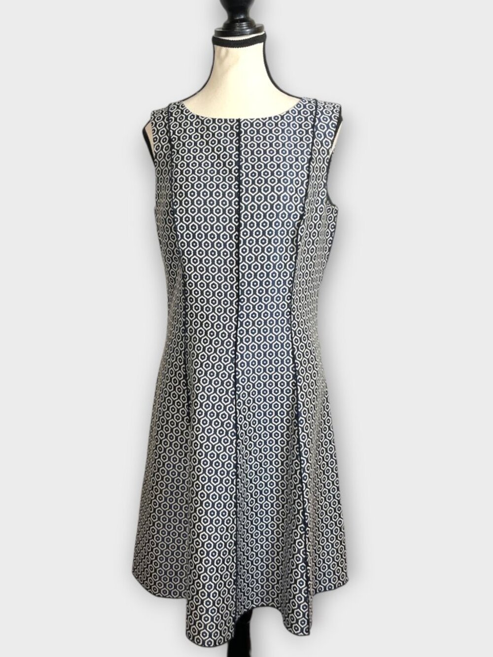 Brooks Brothers Fit & Flare Dress Sz 8 Blue Lined Preppy